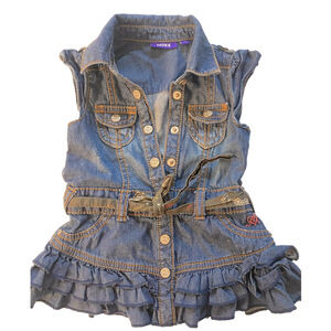 Mexx 6-9 Months Baby Girl cowgirl dress with tiered ruffles